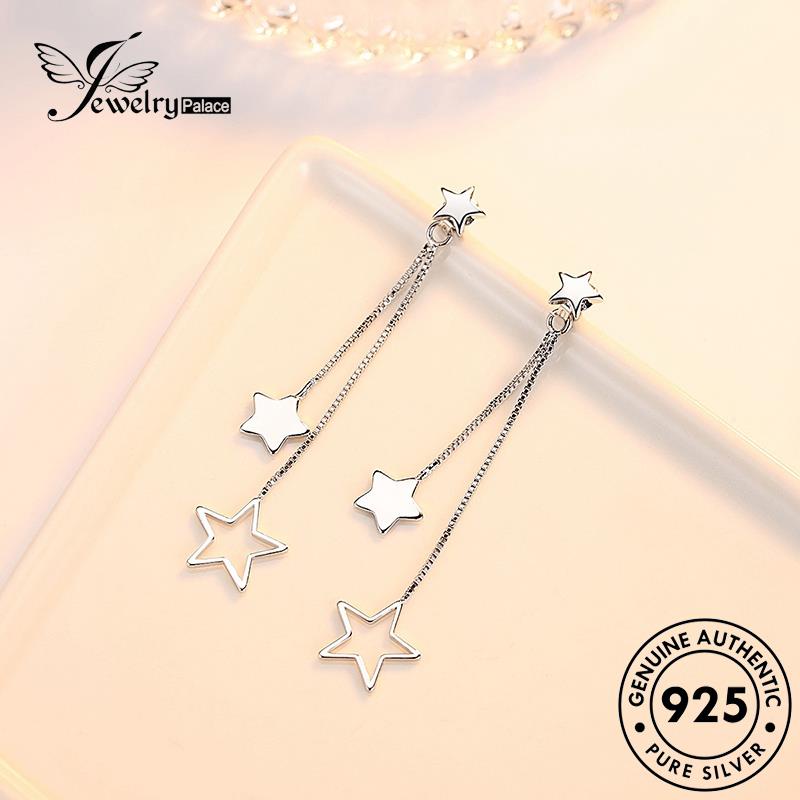 Jewelrypalace Stud925 Anting Fashion Perak Bintang Berujung Lima Asli Wanita E447