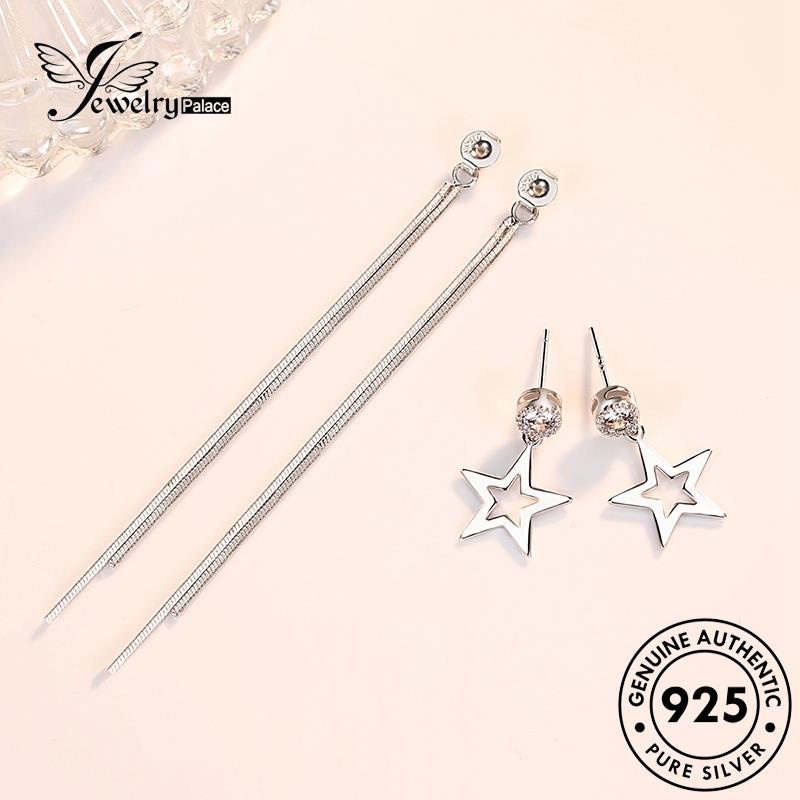 Jewelrypalace Anting Perak Wanita Berujung Lima925 Fashion Asli Giwang Bintang Stud E459