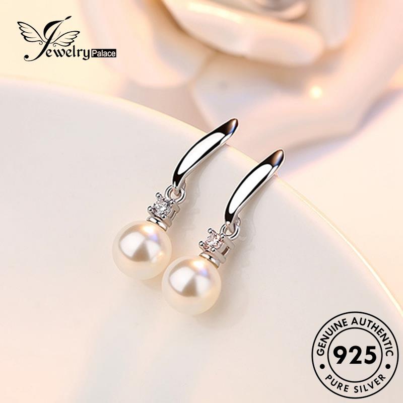 Jewelrypalace Hook Mutiara Wanita Asli925 Anting Perak Lembut E476