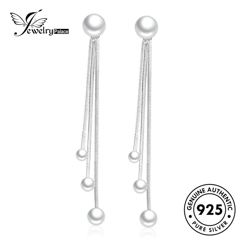 Jewelrypalace Niche Mutiara Perak Anting Stud925 Wanita Asli Jumbai E490