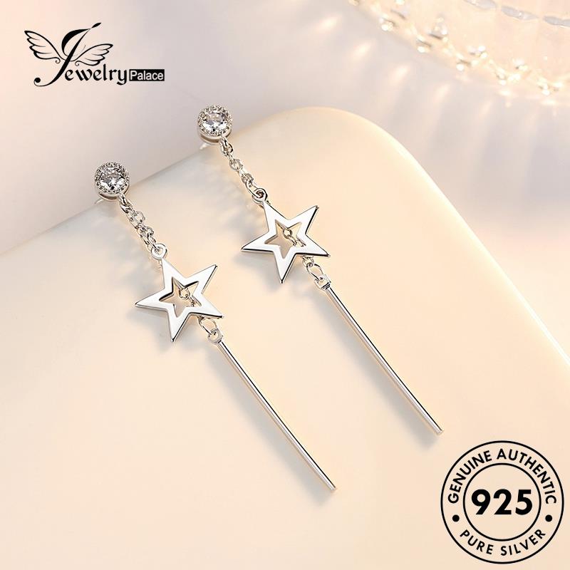 Perhiasantempat925anting Asli Bintang Wanita Berujung Lima Moissanite Kepribadian Berlian Stud Perak E513