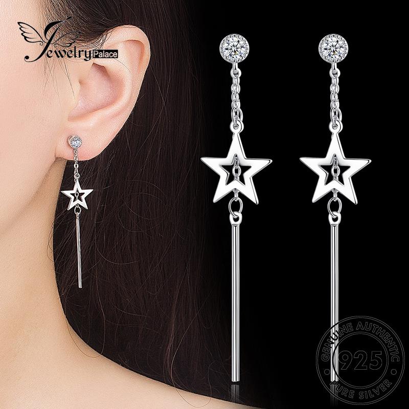 Perhiasantempat925anting Asli Bintang Wanita Berujung Lima Moissanite Kepribadian Berlian Stud Perak E513