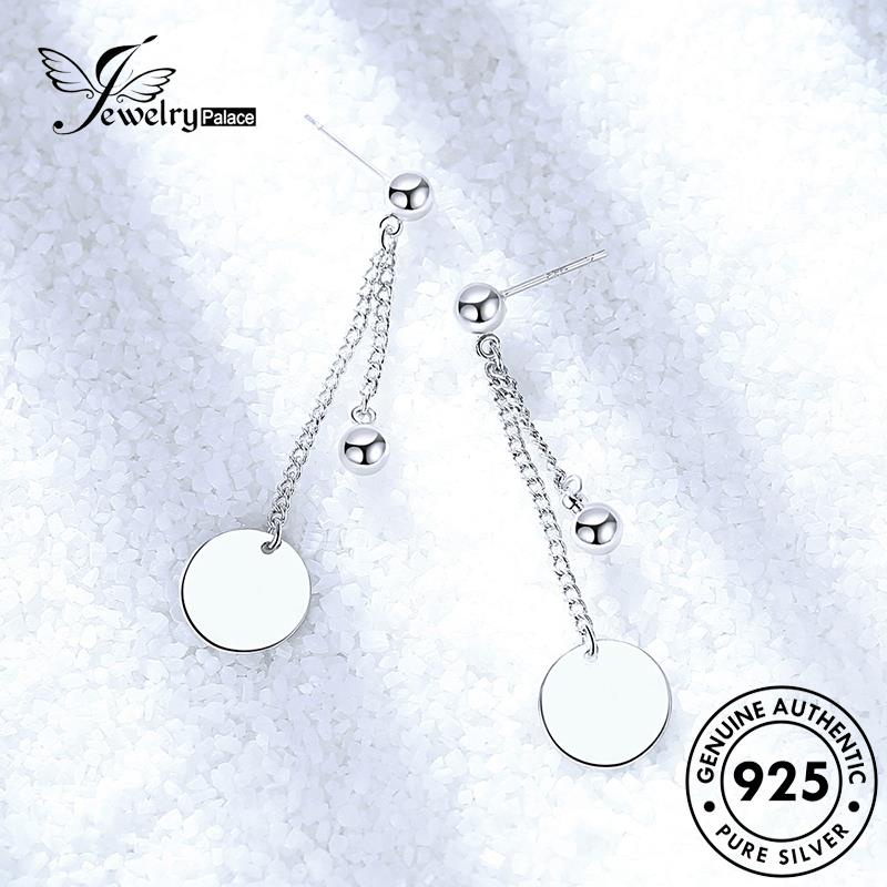 Jewelrypalace Perak925 Asli Temperamen Anting Rumbai Bulat Kue Stud Wanita E549