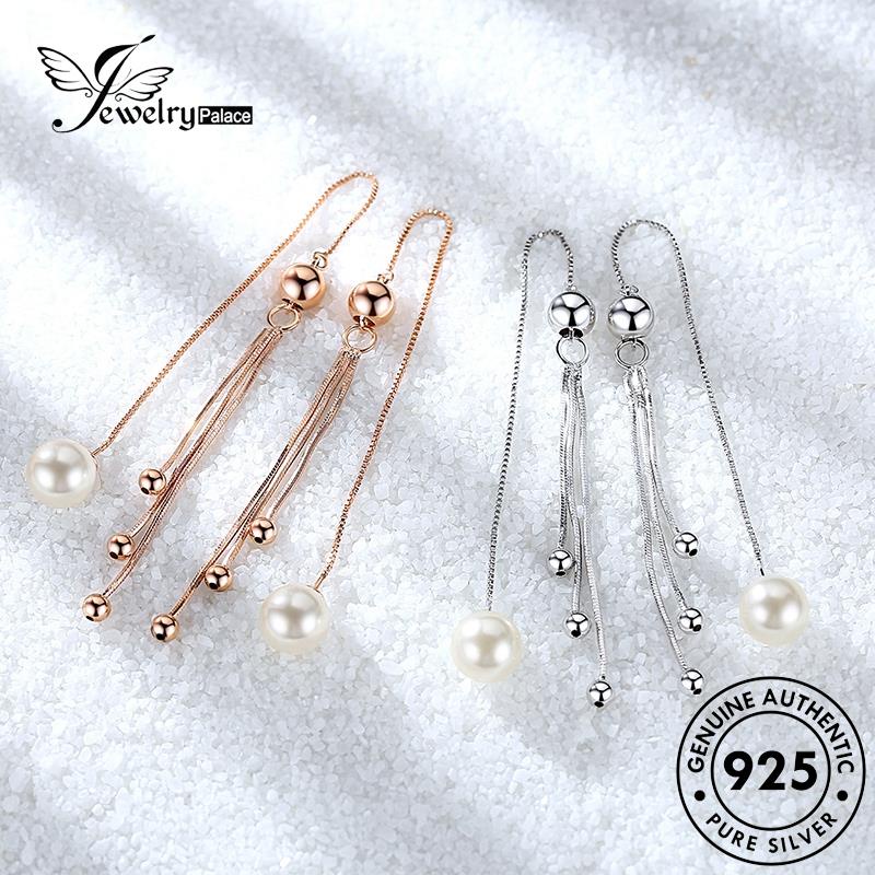 Jewelrypalace Asli Pinggiran Emas Perak Fresh Drop925 Anting Wanita Mutiara E634