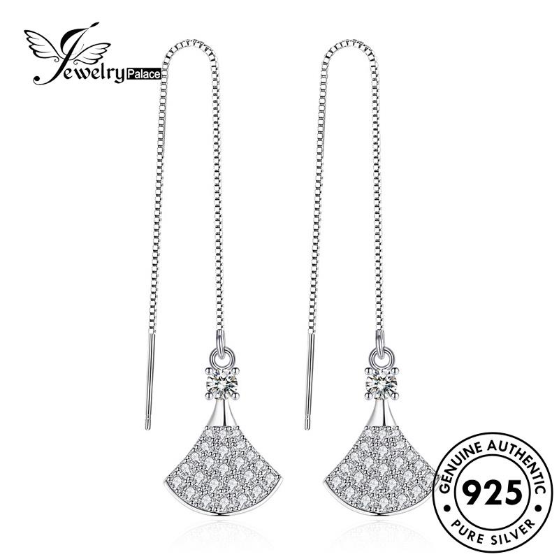 Jewelrypalace Anting Berlian Fashion Drop Sektor Emas Perak Moissanite925 Wanita Asli E680