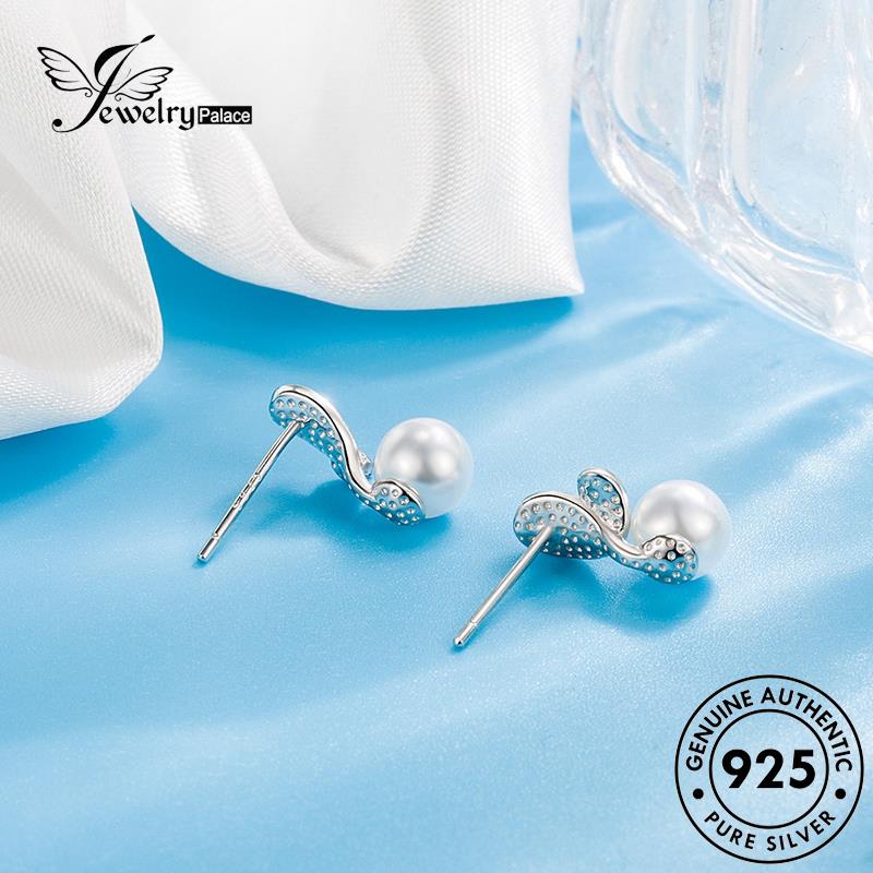 Jewelrypalace Mori Anting Tusuk Mutiara925Daun Wanita Perak Asli E700