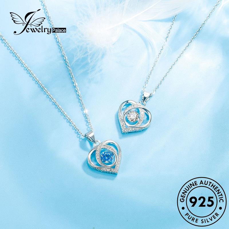 Jewelrypalace Asli Mewah Hati925 Wanita Silver Bentuk Ringan Kalung N196