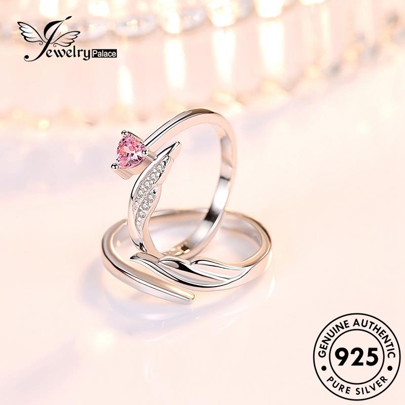 Jewelrypalace Angel Perak925 Fashion Pasangan Sayap Berlian Rings Asli Moissanite R41