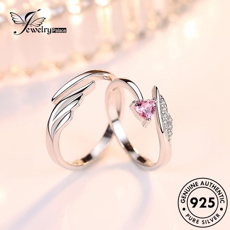 Jewelrypalace Angel Perak925 Fashion Pasangan Sayap Berlian Rings Asli Moissanite R41