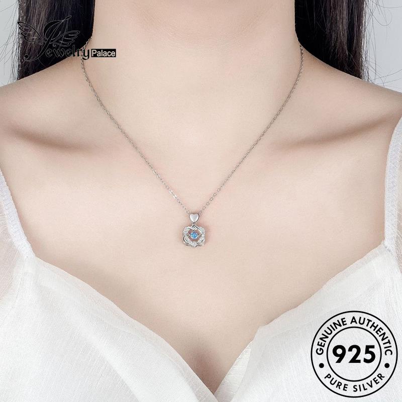 Jewelrypalace Hexagram Berlian Manis Asli925 Wanita Perak Love Moissanite Kalung N227