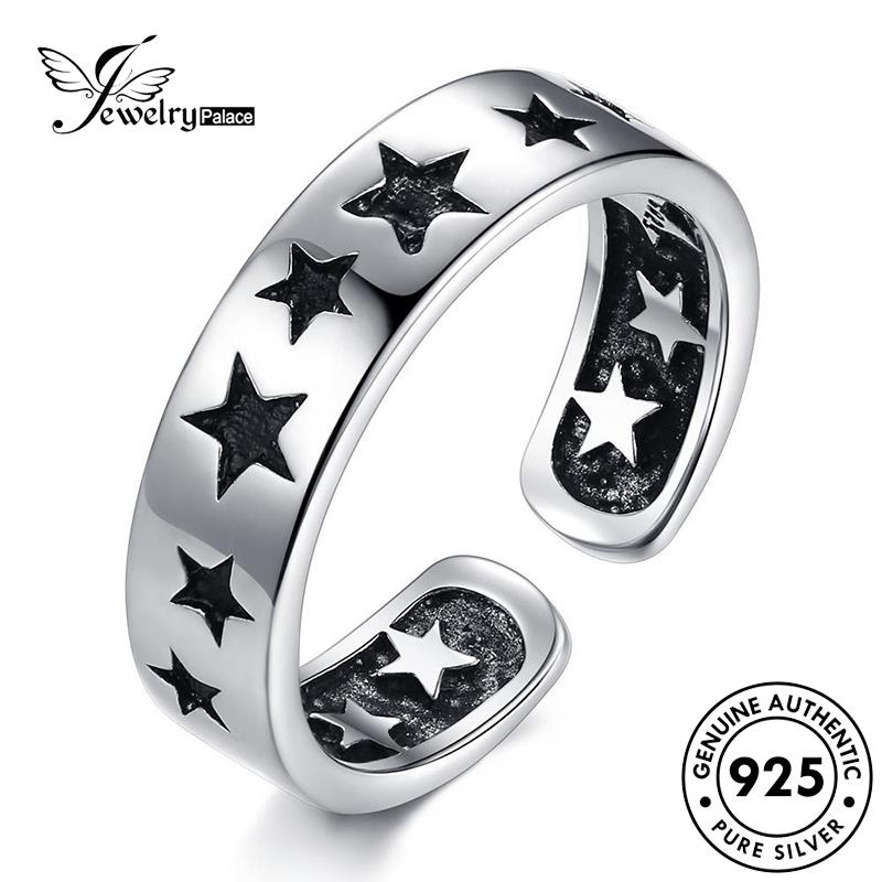 Tempat Perhiasan Cincin Wanita Perak925 Asli Star Fashion R173