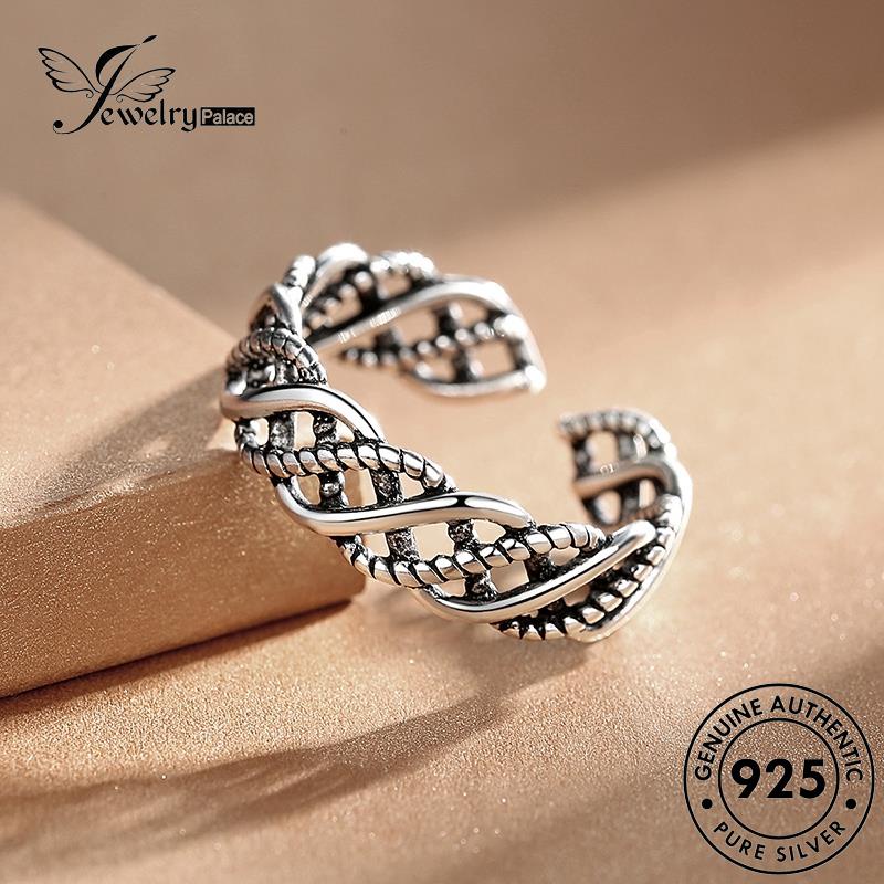 Jewelrypalace Cincin Wanita Rantai Asli Double Fashion Perak925 R196