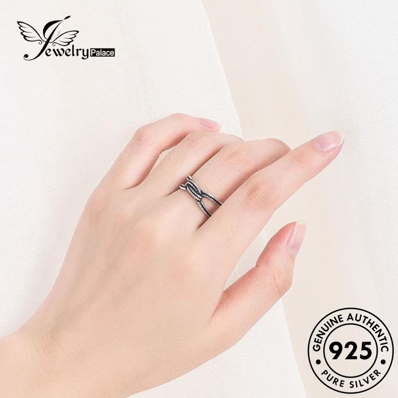 Jewelrypalace Cincin Perak Twist Retro925 Twine Wanita Asli R204