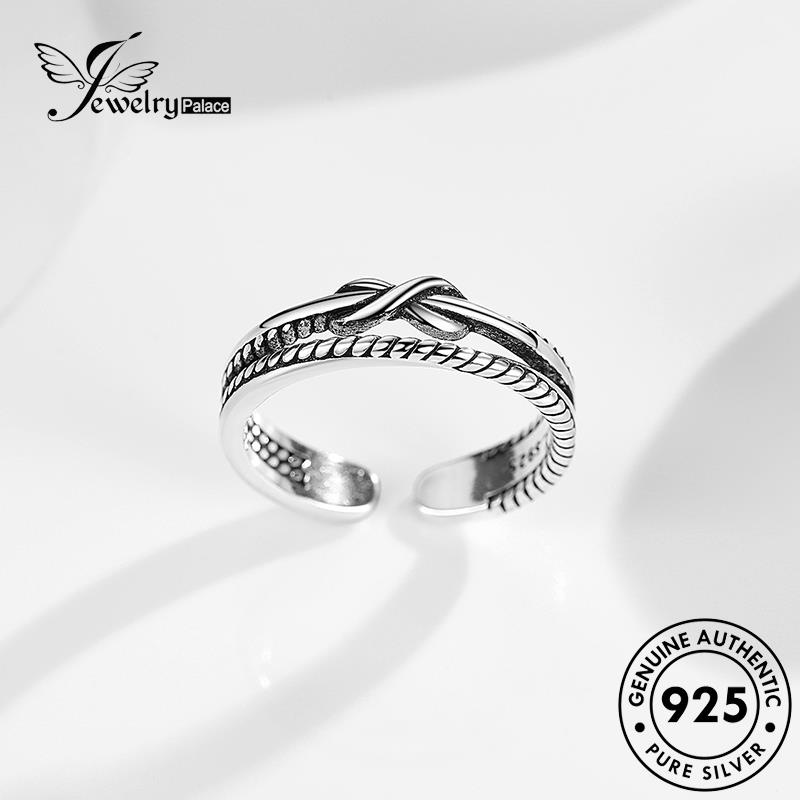 Jewelrypalace Fashion925 Cincin Asli Wanita Perak Kepang R207