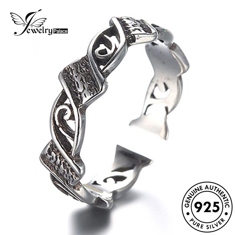 Jewelrypalace Braided Vintage Wanita925 Cincin Perak Asli Twist R266