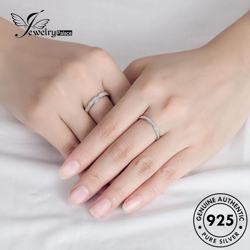 Jewelrypalace Cincin Jianjia Asli Simple925 Bailu Perak Couple R302