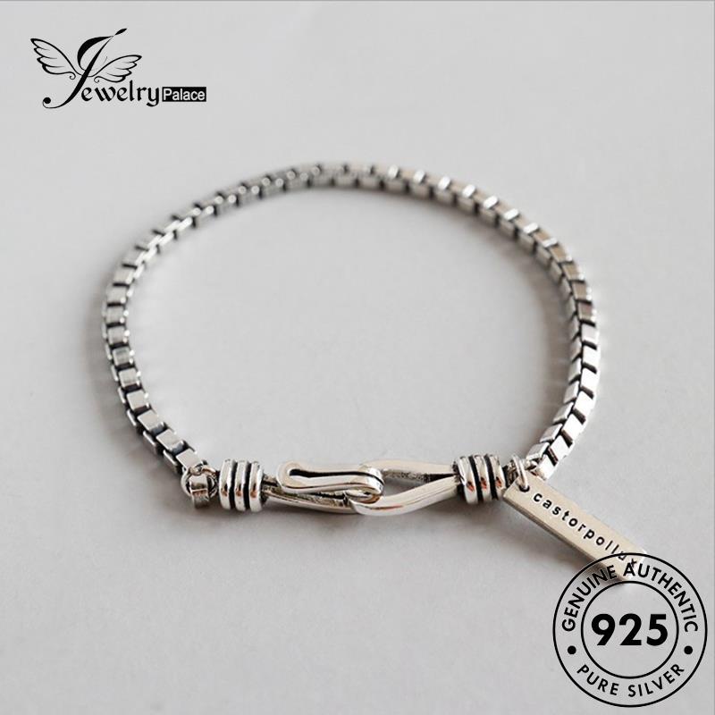 Jewelrypalace 925kotak Gelang Retro Asli Wanita Silver B58