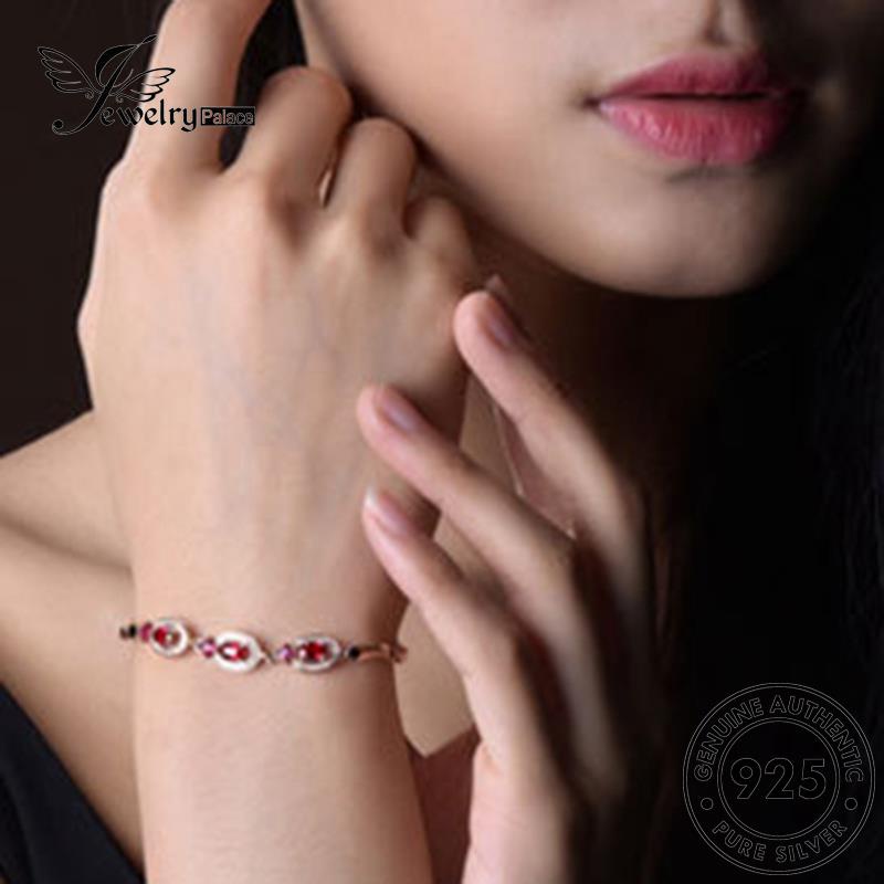 Jewelrypalace Noble Ruby925Gelang Perak Asli Wanita Gold B347