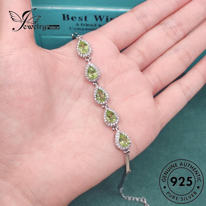 Jewelrypalace Asli Olive Bentuk Kristal Perak925Gelang Wanita B544