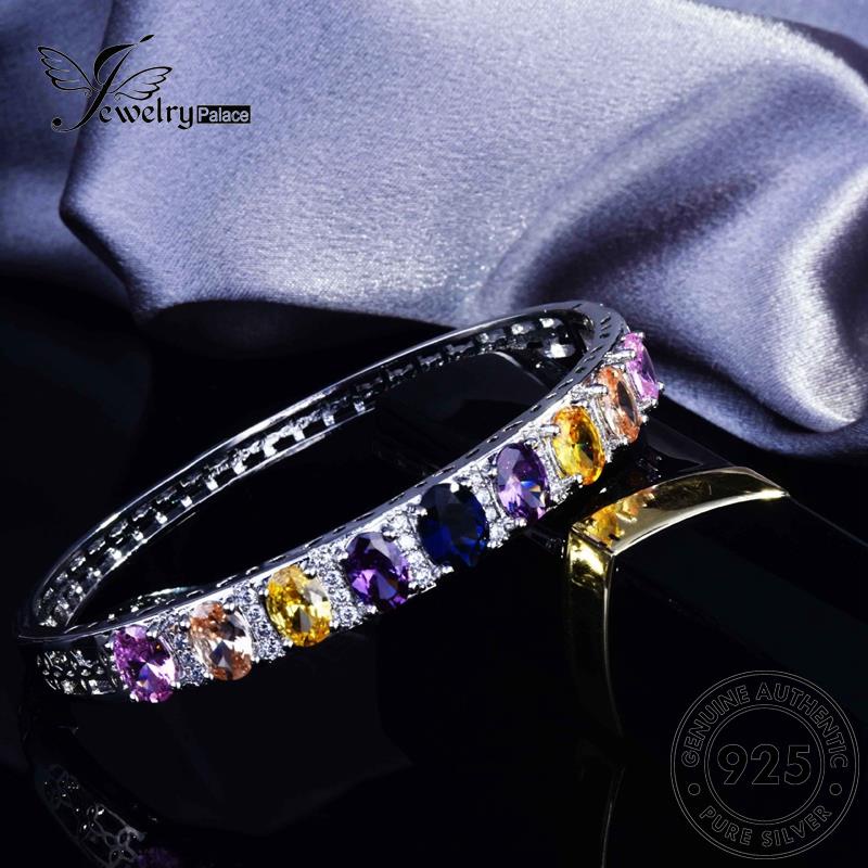 Jewelrypalace Perak Wanita Asli925 Gelang Kristal Ujung Tinggi B549