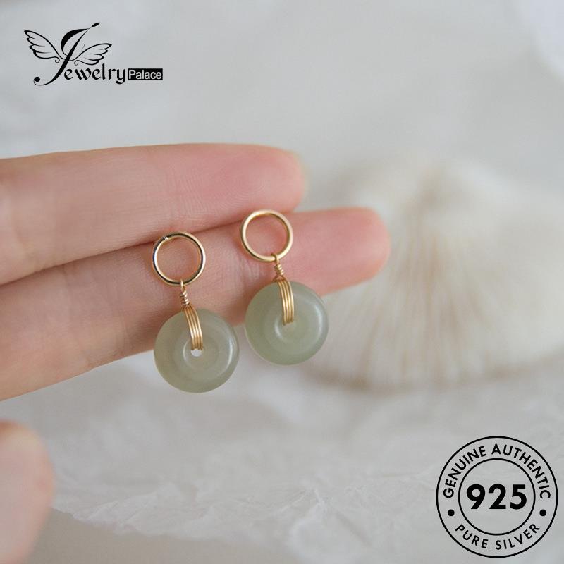 Jewelrypalace Anting Perak Bulat Hoop Giok925 Wanita Asli E476