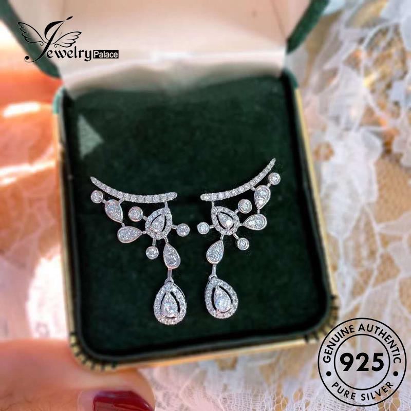 Jewelrypalace Perak Wanita Stud925Asli Anting Berlian Moissanite Bentuk Pir E883