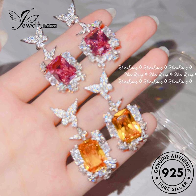 Jewelrypalace Stud Perak Asli Citrine Butterfly925 Anting Wanita E988