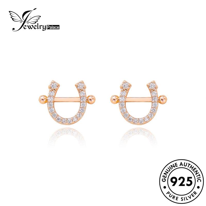 Jewelrypalace Emas Berlian Tapal Kuda Wanita Stud Asli Moissanite Perak925 Anting E942