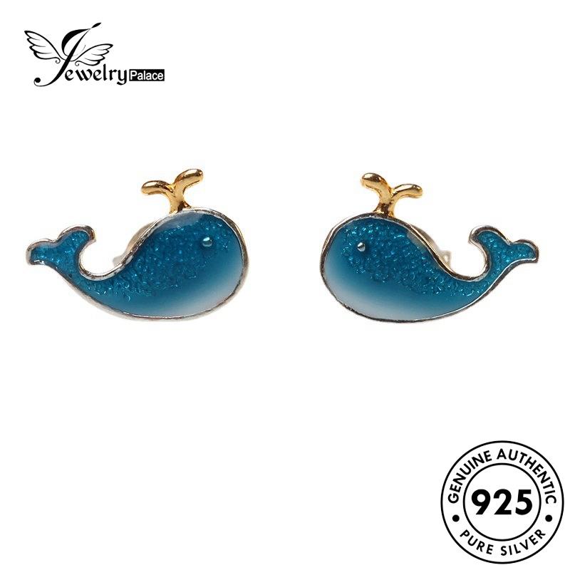 Jewelrypalace Anting Perak925 Wanita Ikan Paus Asli Stud E960