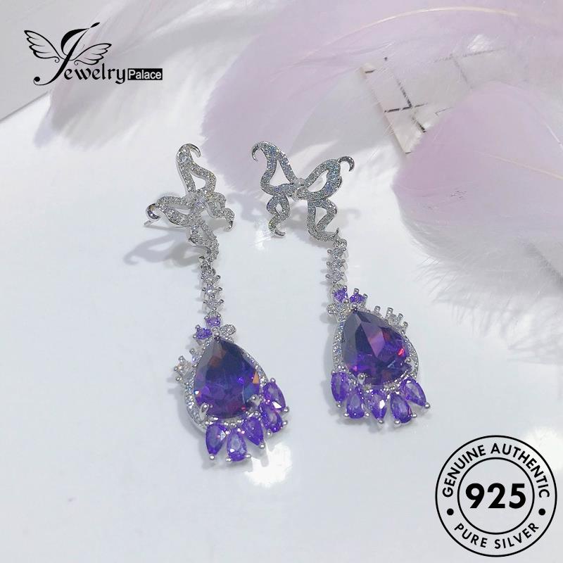 Jewelrypalace Anting Asli925 Stud Wanita Kupu Kecubung Perak E1053