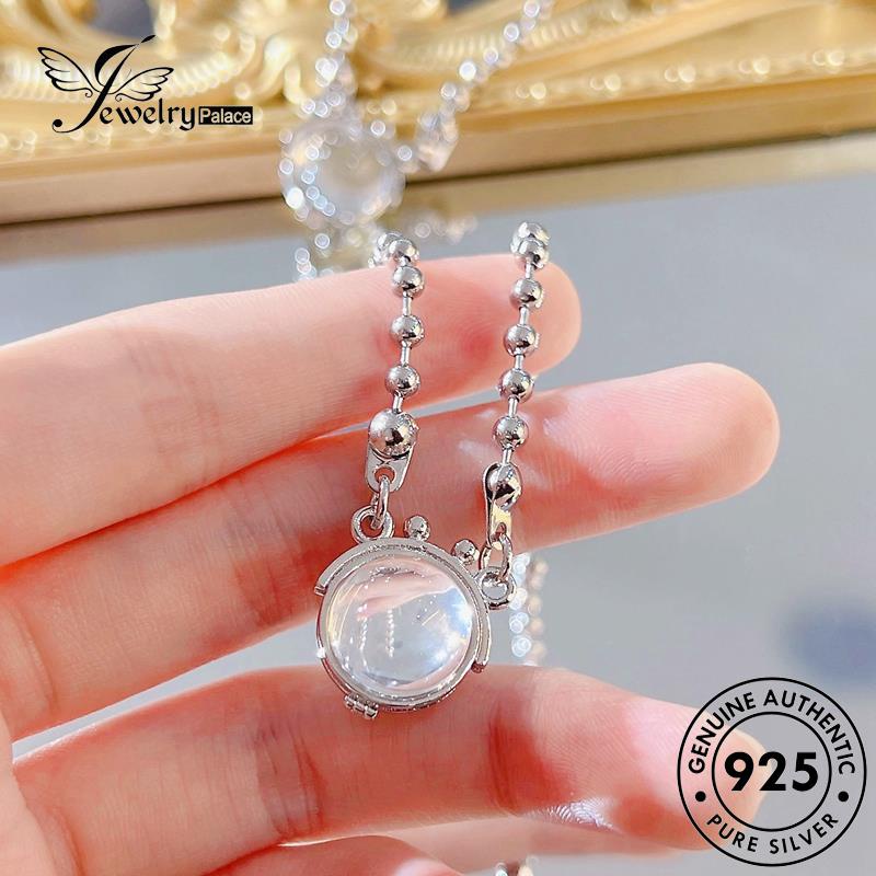 Jewelrypalace Asli Wanita925 Manik Bulat Anting Perak Moonstone Stud E1172