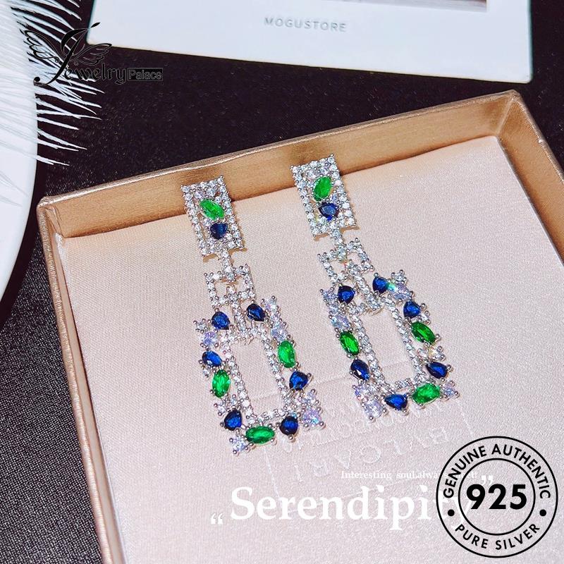 Perhiasantempat Anting Tusuk Wanita Perak Emerald Oval925 Asli E1241