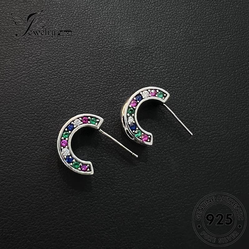 Jewelrypalace Hoop Bentuk Berlian Moissanite Wanita925 C Anting Perak Asli E1276