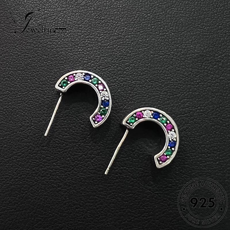 Jewelrypalace Hoop Bentuk Berlian Moissanite Wanita925 C Anting Perak Asli E1276