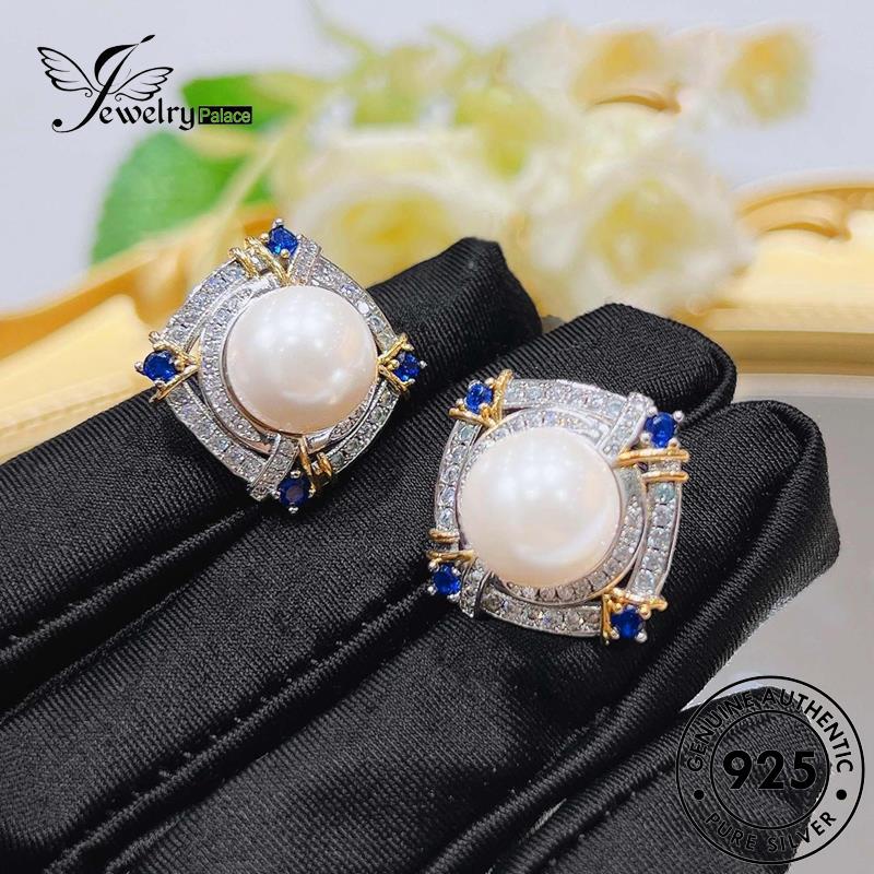 Jewelrypalace Asli Tusuk925 Perak Wanita Anting Bulat Mutiara E1304