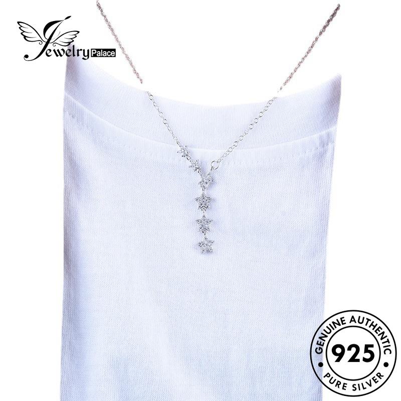 Jewelrypalace Perak Asli Wanita Moissanite Kalung Simple Berlian925Bintang N464