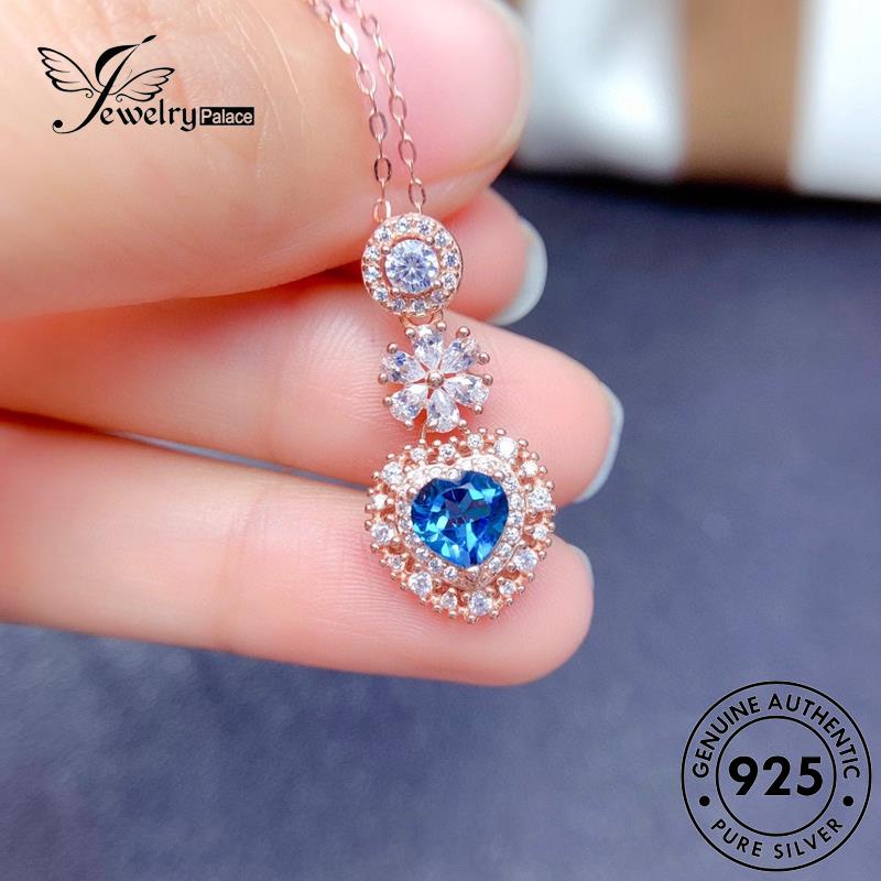 Jewelrypalace Wanita Safir925 Perak Simple Asli Kalung Love N925