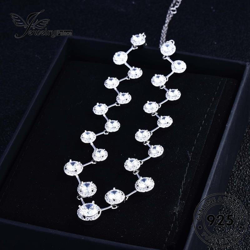 Jewelrypalace925 Berlian Perak Asli Moissanite Kreativitas Kalung Wanita N928