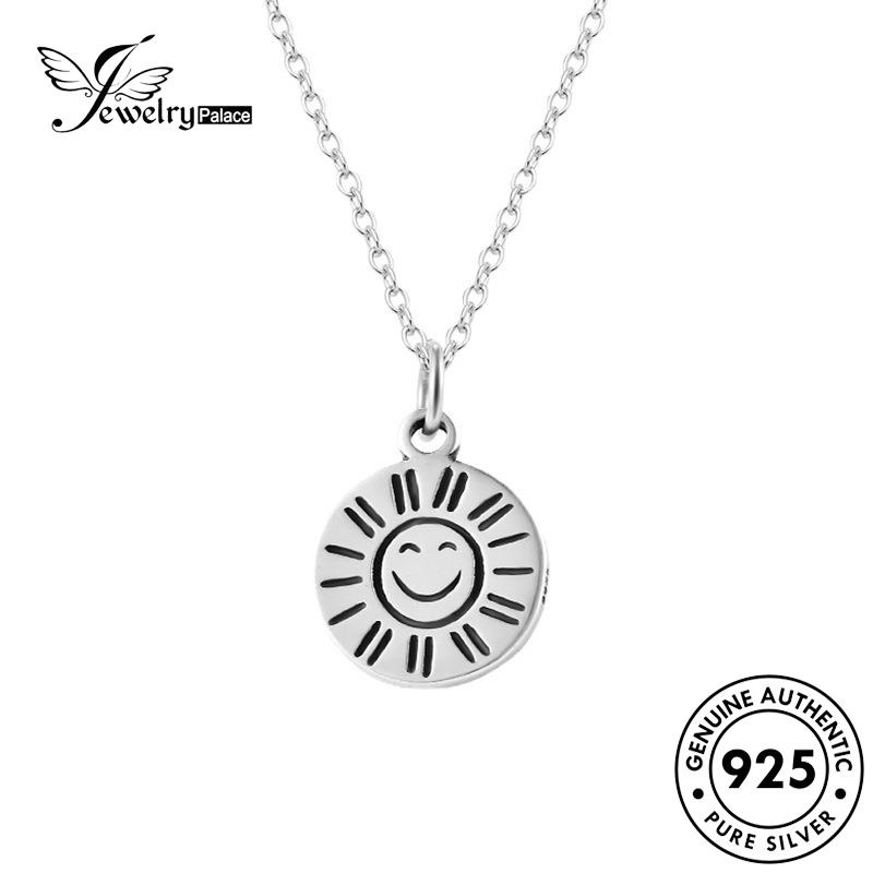 Jewelrypalace Simple Asli Wajah925 Wanita Silver Kalung Smiley N1026