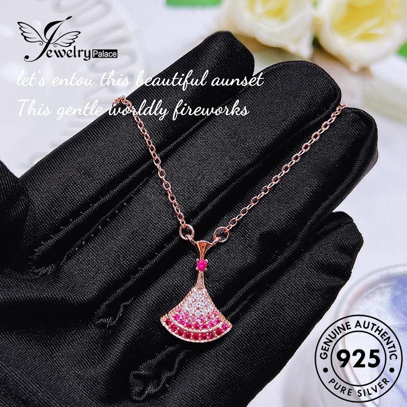 Jewelrypalace Pink Emas Perak Berlian Sektor925 Kalung Crystal Fashion Wanita Original N1152