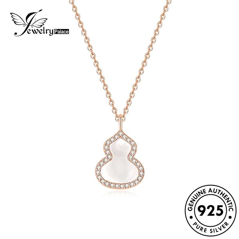 Jewelrypalace925 Kalung Wanita Fashion Giok Perak Labu Emas Asli N1175