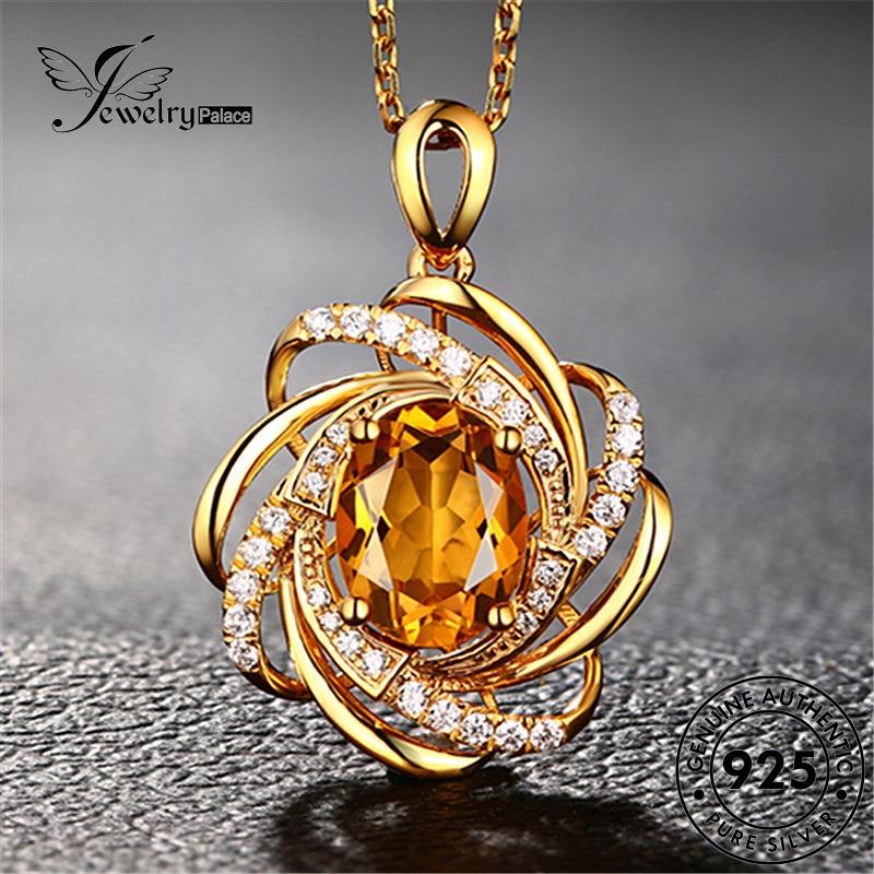 Jewelrypalace Citrine Kincir Angin Perak Asli Kreatif Wanita Kalung925 N1190