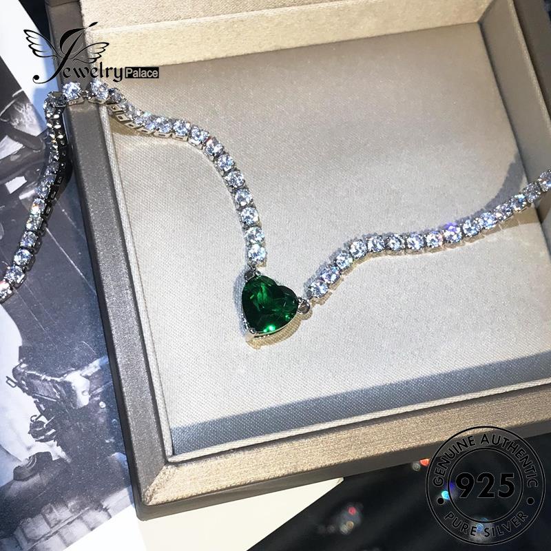 Jewelrypalace Berlian Wanita Kalung Perak925 Full Emerald Fashion Asli N1225