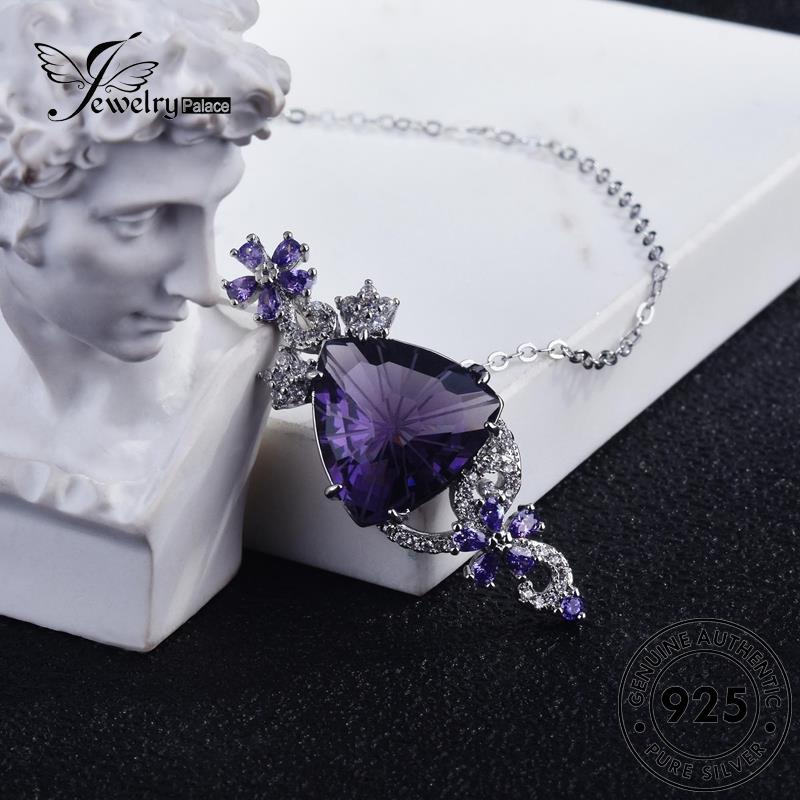 Jewelrypalace Amethyst Wanita925 Kalung Fashion Tongkat Perak Asli N1228