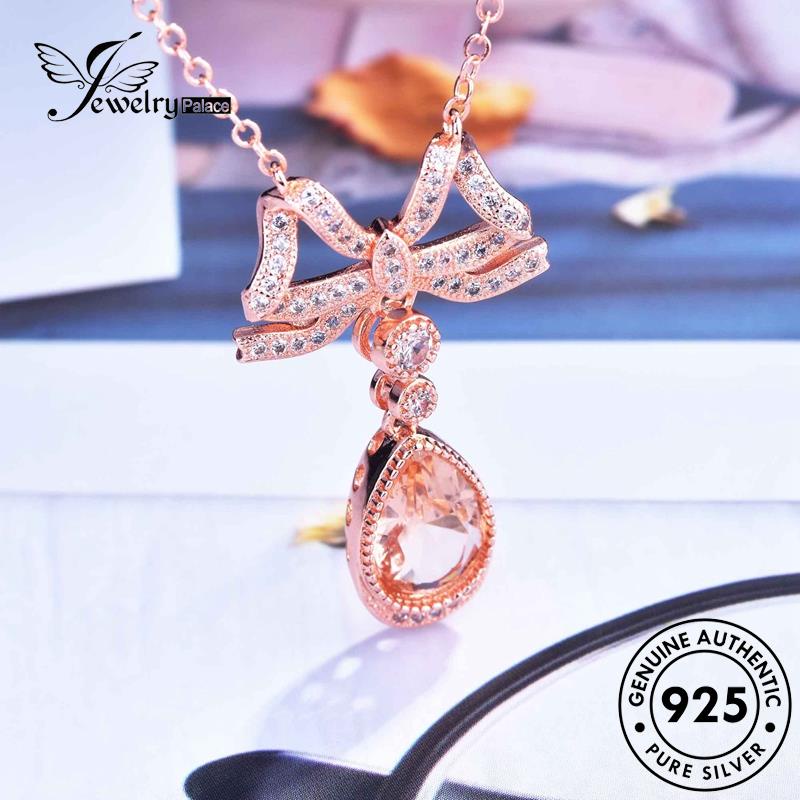 Jewelrypalace Kalung Perak925 Safir Busur Wanita Fashion Emas Asli N1232