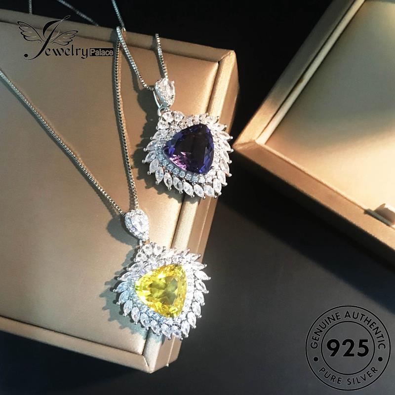 Jewelrypalace Kalung Mewah Wanita Asli Citrine Perak925 N1244