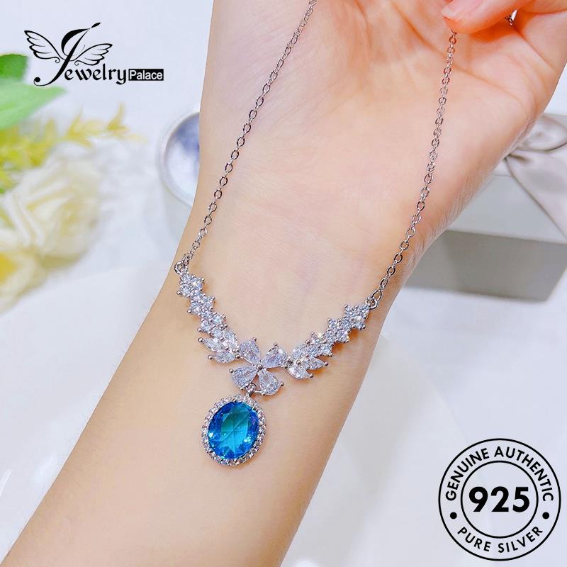 Jewelrypalace Perak Asli Wanita925 Sayap Safir Kalung Kreatif N1325