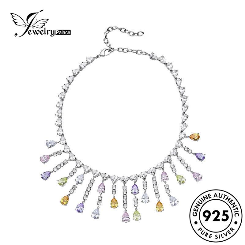 Jewelrypalace Mewah Perak Asli Kalung Berlian925 Wanita Jumbai Moissanite N1373