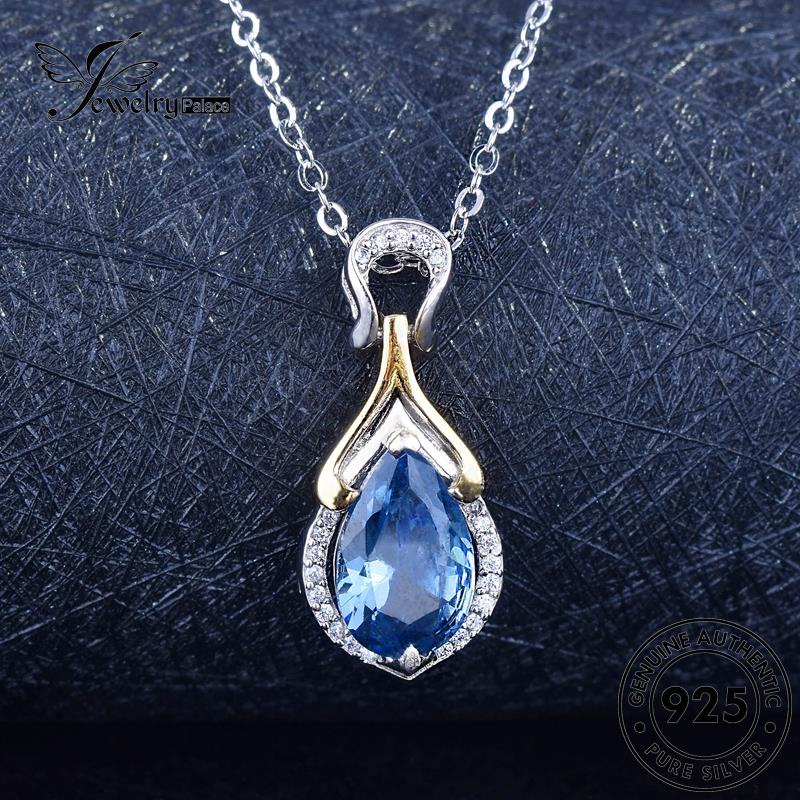 Jewelrypalace Kalung Perak Fashion925 Safir Asli Wanita Tears N1543