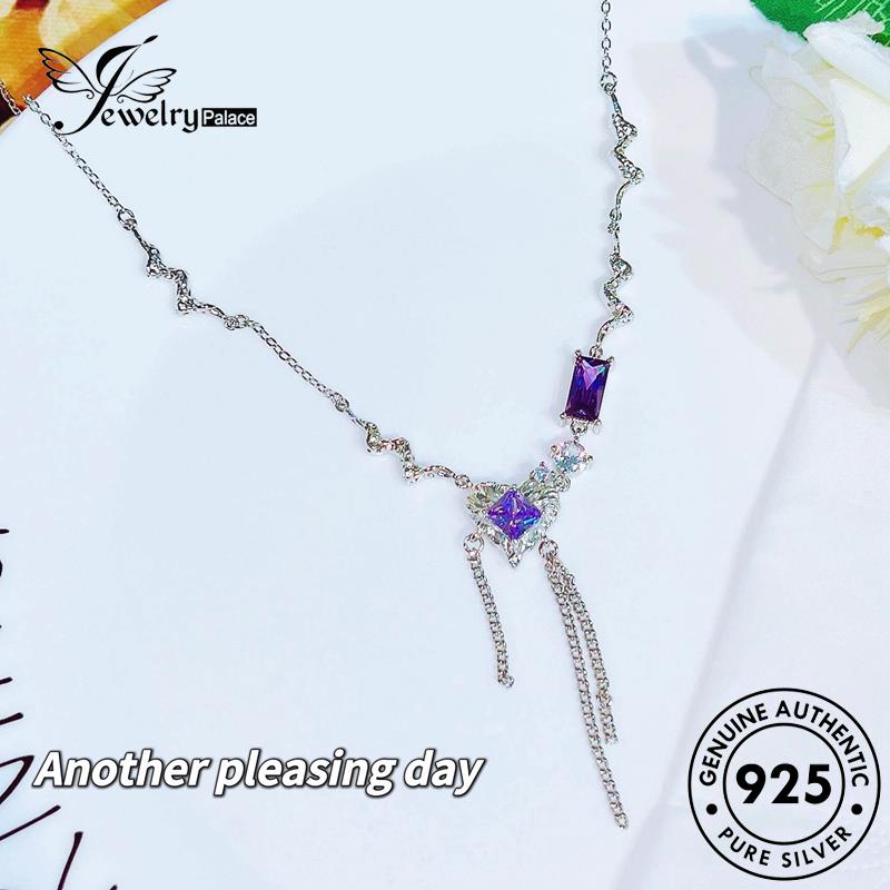 Jewelrypalace925 Kalung Fashion Perak Asli Wanita Amethyst N1387